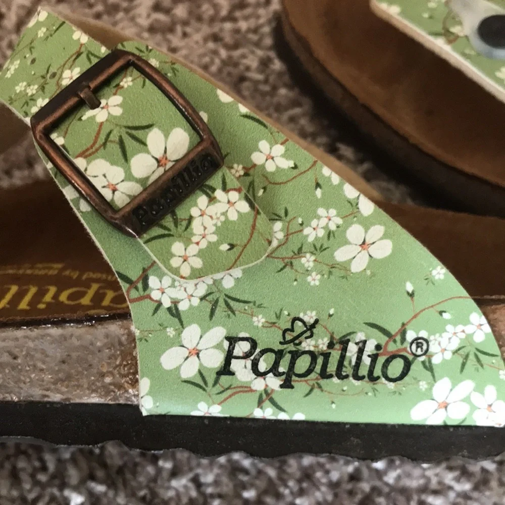 Green Floral Birkenstock Women's Sandals - Picture 6 of 9